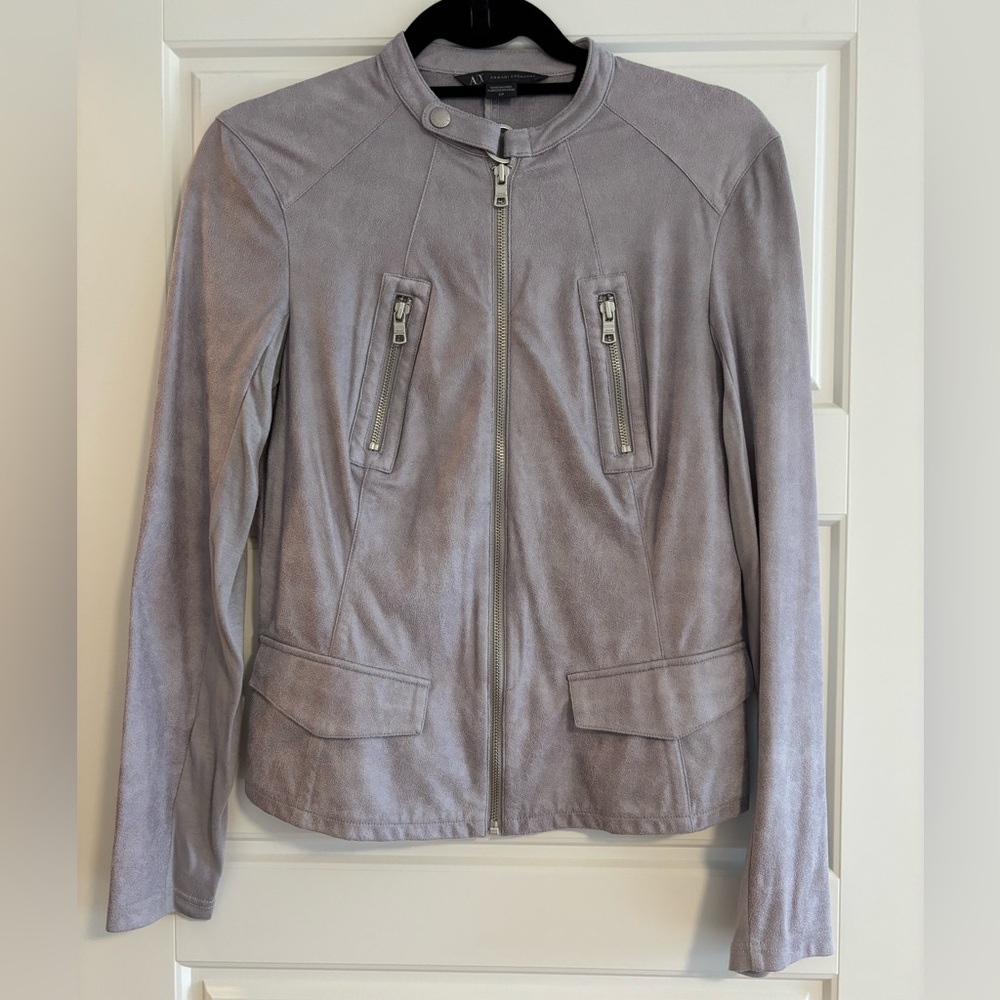 PRE-OWNED A|X Armani Exchange Women's Gray Faux-Suede Jacket | S